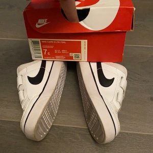 Toddler size 7 Nike Capri 3 LTR in white. Good condition